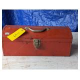 Vintage Red Toolbox with Assored Tools