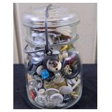 Ball Ideal Bail Lid Jar with Vintage Buttons