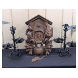Wrought Iron Style Candle Holders, Cuckoo Clock