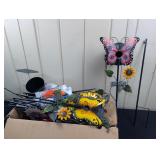 Box of Metal Butterfly Birdhouses, 3-4' tall etc