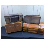 4 Wooden Boxes, 2 Lined