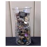 Vase of Misc. Fashion Jewelry Pieces and Parts
