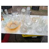 Box Lot: Cut/Pressed Glass, Apothocary/Candy Jars