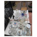 Box Lot: Miniatures: Plates, Vases, Bells, etc