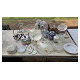 Box Lot: Kitchen Bowls, Punch Bowl, Teapot, etc