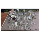 Box Lot: Glassware, Vases, Jar of Beads, etc. .