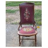 Rocker with Cross-stitch Seat and Back
