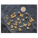 25 Gold Toned Nature & More Charms