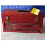 Vintage Red Toolbox w/ Drawers, Tools
