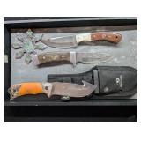 Knife: 3 Hunting Knives & Throwing Star