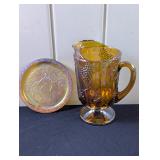 Indiana Glass Pitcher, 1976 Bicentennial Plate