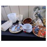 Milk Glass. E.O. Brody, McCoy Dish, Figurines, etc