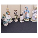 Vintage 6 Ceramic Old Men & Women Figures