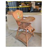 Vintage Wooden Convertible Highchair