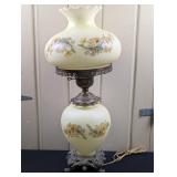 Vintage 3-Way Floral Hurricane Lamp