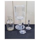 Misc Glass, Large Pedestal Bowl, Candle Holders