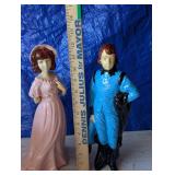 Colonial Blue Boy & Pink Girl 12' Figurines