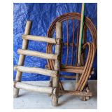 Child / Doll Bent Wood Chair and Decorative Ladder