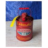 Vintage Delphos Red Metal 1 Gallon Gas Can