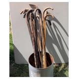 13 Antique Carved and Decorated Wooden Canes