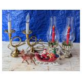 Vintage Santa Decor, Electric Candles
