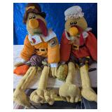 2 Sitting Turkey Pilgrams (3.5-4 ft)