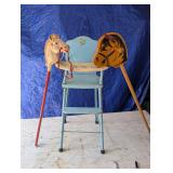 Vintage Doll Highchair, Stick Horses