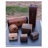 7 Wooden Treasure Type Boxes