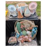 Mexican Decor: Wreath, Pottery, Siesta Figures