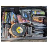 VHS, DVD, CDs 45 records etc. (tote not jincluded)