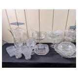 Asst'd Cut or Pressed Glass, Compotes, Vases etc