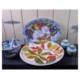 Ceramic Platters, Bowl, Jars and Ladle