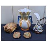 Ceramic Brazil Vase, Enesco Oak Leaf Dish etc