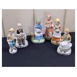 Vintage 6 Ceramic Old Men & Women Figures