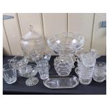 Cut/Pressed Glass: Fruit Bowl, Cookie Jar etc