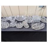 Cut and Pressed Glass Relish Dishes etc