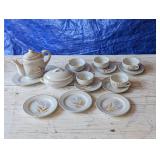 Miniature China Tea Set: Teapot, Cups, (Japan)