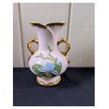 Hull Vase H-7-6 1/2 Blue Magnolia, Gold Trim