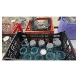 Box Lot: Ball and other Blue Canning Jars, Lids