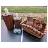 Coconut People, Wood Candle Holders, etc