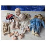 Porcelain Doll Parts: 3 in 1 Face, Bobblehead, etc