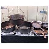 Cast Iron: Lodge Pot, Dutch Ovens, #3 Skillets etc