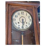 Antique Wall Clock (Needs TLC, Some Damage)