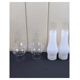 2 Sets Glass Oil Lamp Chimneys