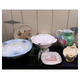 Assorted Ceramics: Pedestal Soup Tureen & More