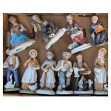 10 Ceramic Old Folks Figures (2 broken)
