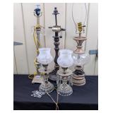 5 Vintage Lamps (the set is missing a few prisms