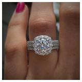 Huitan Trendy Women Rings with Brilliant Cubic...