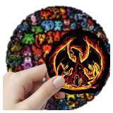 60Pcs Neon Pokemon Graffiti Stickers Anime...