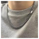ULJ 8MM Width Stainless Steel Cuban Chain...